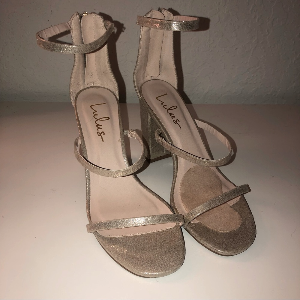 Lulu’s Metallic Gold Heels